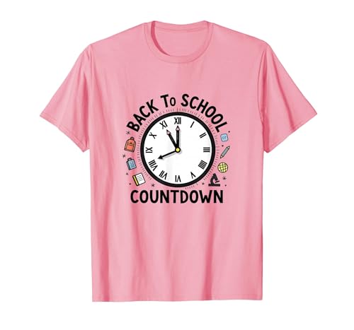 Countdown-Uhr für die Schule mit Bildungssymbolen T-Shirt, Herren, Rosa, M Countdown-Uhr für die Schule mit Bildungssymbolen T-Shirt, Herren, Rosa, M von Generic