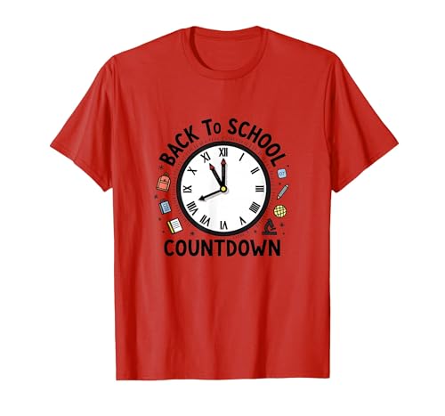 Countdown-Uhr für die Schule mit Bildungssymbolen T-Shirt, Herren, Rot, L Countdown-Uhr für die Schule mit Bildungssymbolen T-Shirt, Herren, Rot, L von Generic