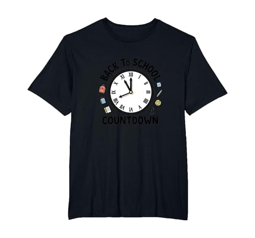 Countdown-Uhr für die Schule mit Bildungssymbolen T-Shirt, Herren Große Größen, Schwarz, 2X Tall Countdown-Uhr für die Schule mit Bildungssymbolen T-Shirt, Herren Große Größen, Schwarz, 2X Tall von Generic