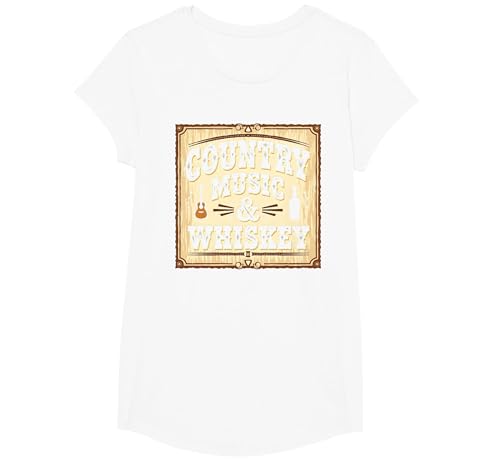 Country Music & Whiskey Vintage Western für Herren T-Shirt, Girls, Weiß, XS Country Music & Whiskey Vintage Western für Herren T-Shirt, Girls, Weiß, XS von Generic