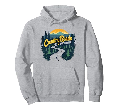Country Roads Old Row Nostalgie für Herren Pullover Hoodie, Unisex für Erwachsene, Grau Meliert, M von Generic
