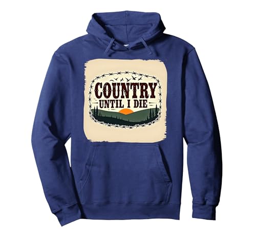 Country Until I Die Rustic Sunset Herren Western Patriotic Pullover Hoodie, Unisex für Erwachsene, Marineblau, XL von Generic