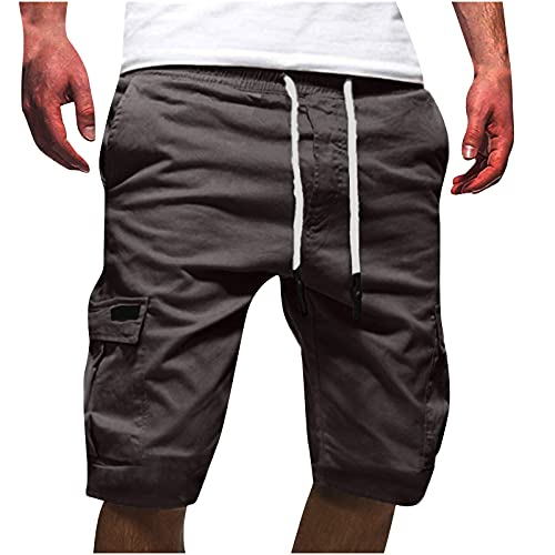 Coupons Amazon Angebote Kurze Arbeitshose Herren Sommer Regular Shorts Herren Einfarbige Passform Sweatpants Baumwolle Chino Shorts mit Taschen Boardshorts Komfortable Cargo Shorts von Generic