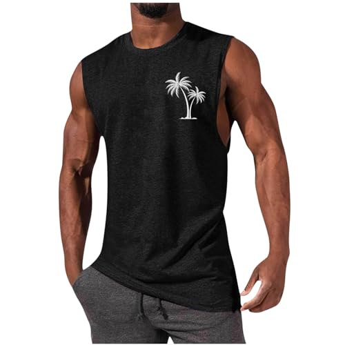 Coupons Angebote Tank Top Herren Kurzarm Sommer Unterhemd Stretch Bequeme T Shirt Baumwolle Sport Muskelshirt Regular Fit Workout Tanktop Bodybuilding Trägershirts 2024 Achselshirts von Generic