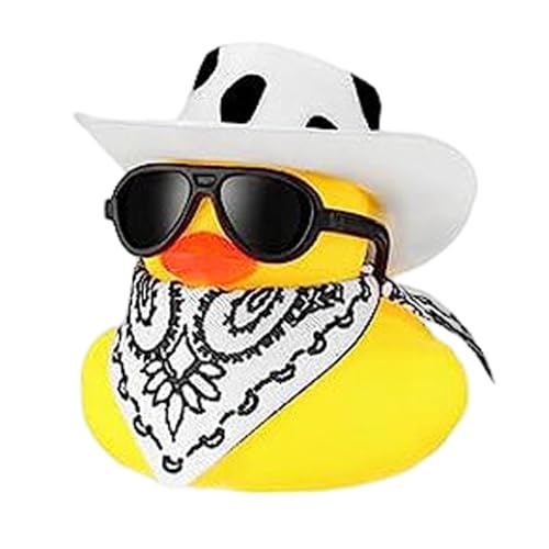 Cowboy-Armaturenbrett-Ente, Cowboy-Gummiente für Auto, Cowboy-Enten-Ornament für Armaturenbrett | Auto-Zubehör aus Gummi und Füller von Generic