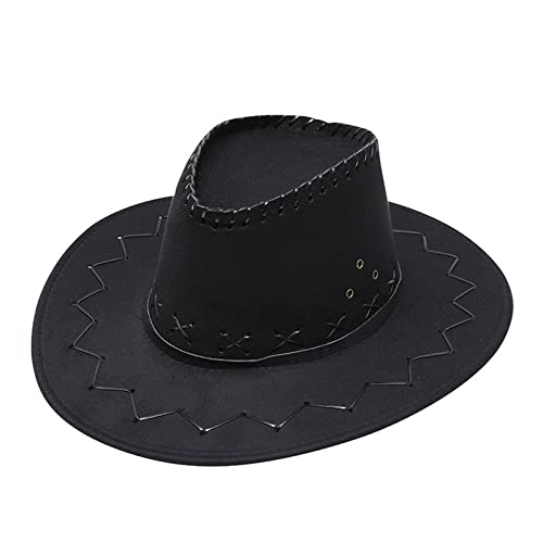 Cowboy Panamahut Original Western Cowboy Reitmütze Retro-Hut Sonnenhut Western Cowboyhüte Sun Hat Cowgirl Sommerhut PanamaSommerhut Cowboyhut breite Krempe Reise Sonnenkappe von Generic