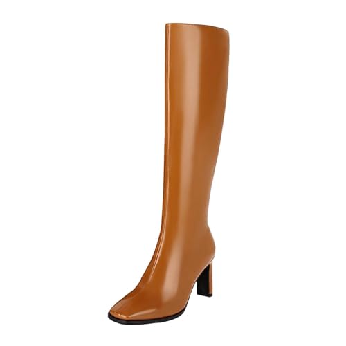 Cowboystiefel Damen Blockabsatz Übergangsstiefel Schlupfschuhe Schlupfschuhe Blockabsatz Übergangsstiefel Kurzstiefel Braun Halbhohe Westernstiefel Halbhoch Westernstiefel Cowboy Boots von Generic