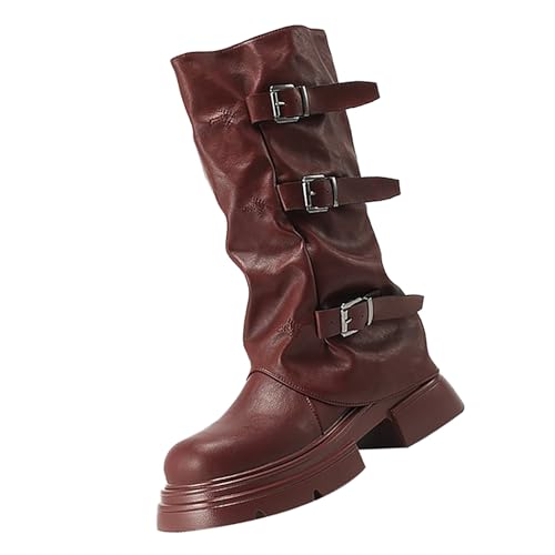 Cowboystiefel Damen Damen Cowboystiefel Mittelalter Stiefel Retro Reißverschluß Boots Ankle Boots Kurzstiefel Halbhohe Westernstiefel Halbhoch Westernstiefel Damenstiefel von Generic
