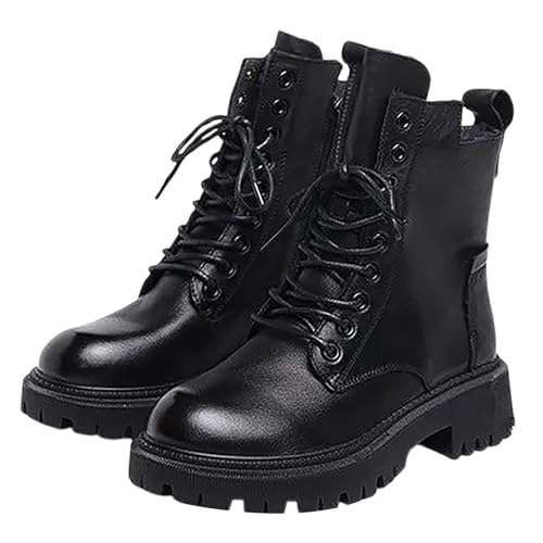 Cowboystiefel Damen Leder Westernstiefel Braune Cowboy Stiefel Bequem Wildleder Stiefeletten Schwarz Chelsea Boots Halbhoch Ankle Boots Winterstiefel Schwarz Schwarze von Generic