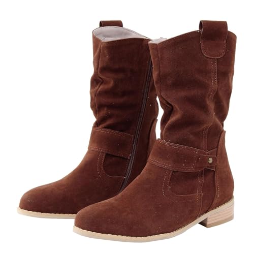 Cowboystiefel Damen Schwarze Stiefeletten Leder Cowboy Stiefel Bequem Kurz Cowboy Stiefel Elegant Westernstiefel Braune Ankle Boots Cowboystiefel Elegant Schwarze von Generic