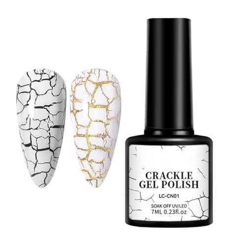 Crackle Gel Polish - Pigment -reiche Design Maniküre Gel, Sofortige geknackte polnische Jacke | Mädchen sammeln Nagelzubehör Stück; Home Salon Set, Event Nail Decor Ideal von Generic