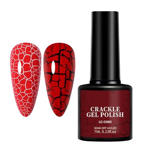 Crackle Gel Polish - Pigment -reiche Design Maniküre Gel, Sofortige geknackte polnische Jacke | Mädchen sammeln Nagelzubehör Stück; Home Salon Set, Event Nail Decor Ideal von Generic