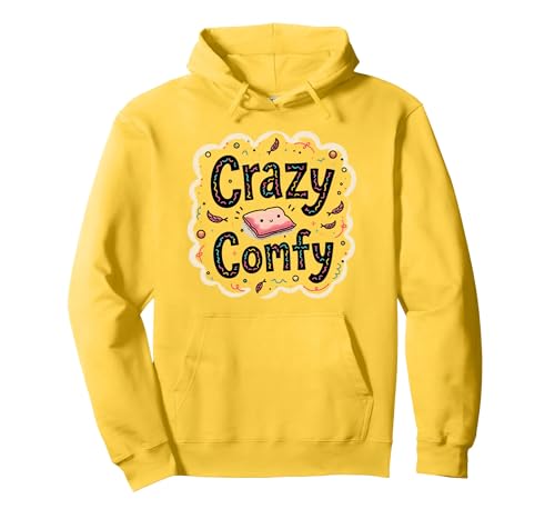 Crazy Comfy Freak in The Laken Gemütlicher Humor vor dem Schlafengehen Pullover Hoodie, Unisex für Erwachsene, Gelb, XL von Generic