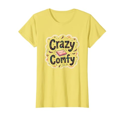Crazy Comfy Freak in The Laken Gemütlicher Humor vor dem Schlafengehen T-Shirt, Damen, Gelb, XL von Generic