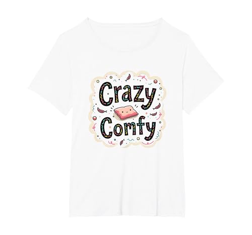 Crazy Comfy Freak in The Laken Gemütlicher Humor vor dem Schlafengehen T-Shirt, Damen Große Größen, Weiß, 2X von Generic