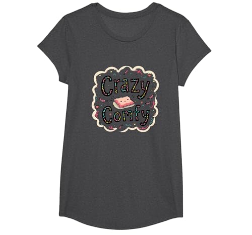 Crazy Comfy Freak in The Laken Gemütlicher Humor vor dem Schlafengehen T-Shirt, Girls, Anthrazit Meliert, XS von Generic