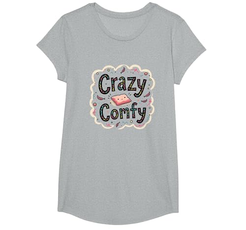 Crazy Comfy Freak in The Laken Gemütlicher Humor vor dem Schlafengehen T-Shirt, Girls, Grau Meliert, XS Crazy Comfy Freak in The Laken Gemütlicher Humor vor dem Schlafengehen T-Shirt, Girls, Grau Meliert, XS von Generic