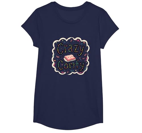 Crazy Comfy Freak in The Laken Gemütlicher Humor vor dem Schlafengehen T-Shirt, Girls, Marineblau, XS von Generic