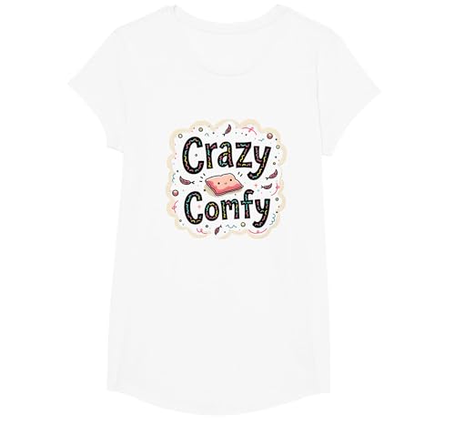 Crazy Comfy Freak in The Laken Gemütlicher Humor vor dem Schlafengehen T-Shirt, Girls, Weiß, XS von Generic