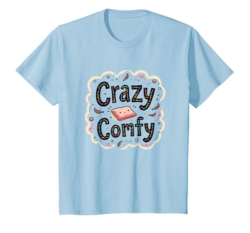 Crazy Comfy Freak in The Laken Gemütlicher Humor vor dem Schlafengehen T-Shirt, Kinder, Himmelblau, 104 von Generic