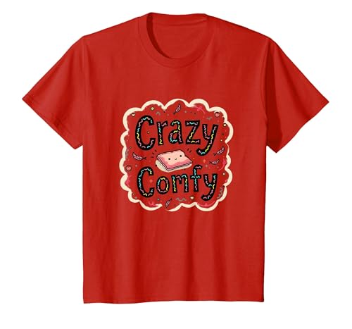 Crazy Comfy Freak in The Laken Gemütlicher Humor vor dem Schlafengehen T-Shirt, Kinder, Rot, 92 von Generic