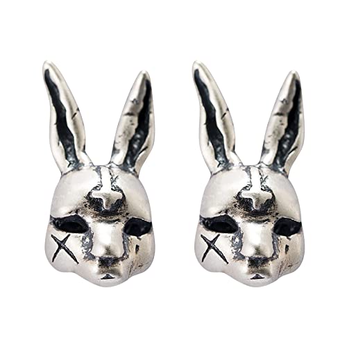 Creative S925 Sterling Silber Niedliche Hase Vintage Ohrstecker Persönlichkeit Schmuck für Mädchen Ohrringe für drei Löcher (Silber, Einheitsgröße) von KPILP