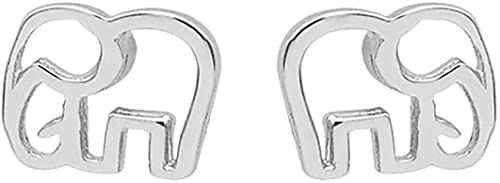 Creolen-Ohrringe Silber S925 Ohrringe für Damen, Pilz-Schmuck, weiß, einfarbig, kreative Ohrringe, kleiner Elefant, Geschenk für Mädchen und Frauen, FV1000 von Generic