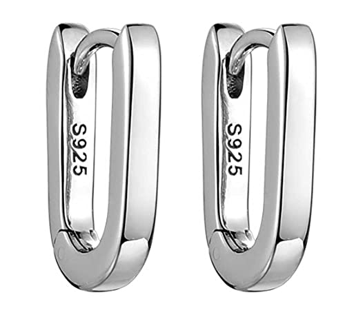 Creolen aus Sterlingsilber, Herren-Creolen, einzelne Ohrringe, Trend-Persönlichkeit, Nische, oval, U-förmig, massive Ohrringe, 2 Stück von Generic