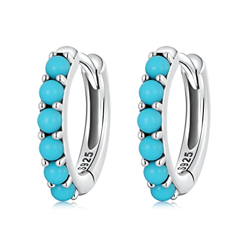 Creolen für Damen Disc Drop Round Star Türkis Non-Piercing Huggie Circle Ohrringe von Generic