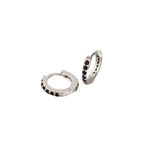 Creolen für Frauen Sterling Silber Runde Zirkon Innen-Außen Mode Zierliche Aussage Geburtstag von Generic