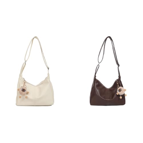 Crescent Crossbody -Handtaschen for Frauen Mädchen PU Material Verstellbarer Armband Achselbeutel Kompakte Tasche Geldbörsen von Generic