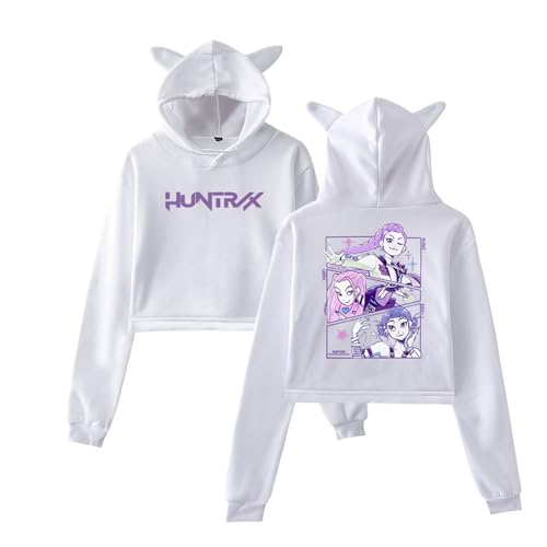 Crop Hoodie Mit Katzenohren Kpop Merch Kapuzenpullover Modisch Lang Rmelig Pullover Modisch Kawaii Hoodie 02-Weiß S Crop Hoodie Mit Katzenohren Kpop Merch Kapuzenpullover Modisch Lang Rmelig Pullover Modisch Kawaii Hoodie 02-Weiß S von Generic