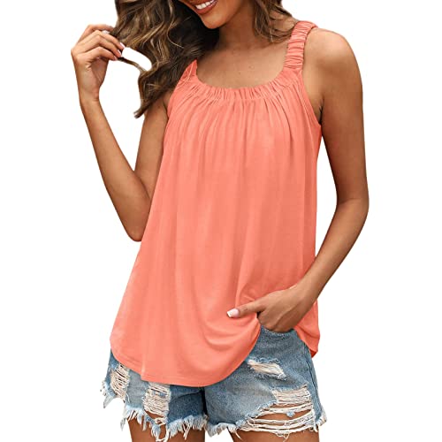 Crop Tops Damen - Shirt Damen-Top Damen-Bedrucktes ärmelloses Camisole Oberteil mit Rundhalsausschnitt und Farbverlauf Sporttop Damen Spaghetti Top Damen Oberteile Damen Sommer Top Damen Sommer von Generic