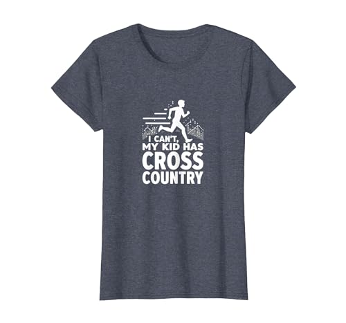 Cross Country Mom: Ich kann Nicht, Mein Kind hat Cross Country T-Shirt, Damen, Blau Meliert, XS von Generic
