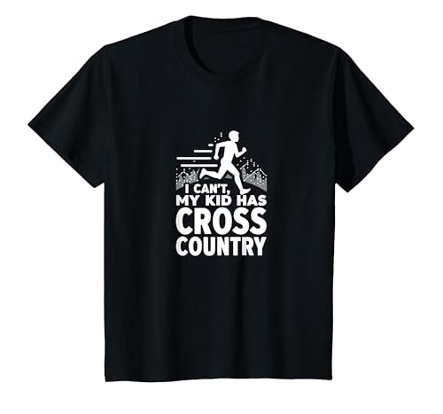 Cross Country Mom: Ich kann Nicht, Mein Kind hat Cross Country T-Shirt, Kinder, Schwarz, 104 von Generic