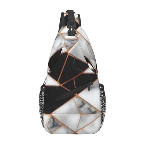 Crossbody Bags 3D-Marmormusterdruck Multipurpose Brusttasche Tragbare Schultertasche Für Outdoorsport Herren Laufen 19X39Cm von Generic