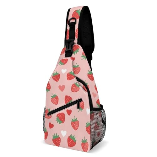 Crossbody Bags Erdbeere Multipurpose Sporttasche Elegant Taktisch Brusttasche Für Sportlich Herren Sport 19X39Cm von Generic