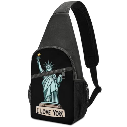 Crossbody Bags Freiheitsstatuen Ich Liebe New York Verstellbarer Sporttasche Stylisch Casual Daypack Für Wandern Herren Radfahren 19X39Cm von Generic