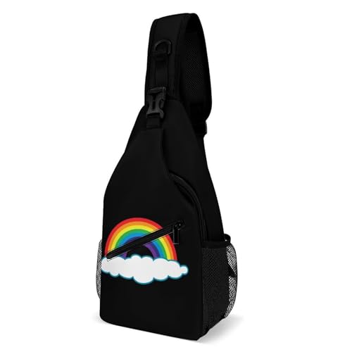 Crossbody Bags Regenbogen Und Wolke Anti-Diebstahl Schultertasche Multipurpose Sling Rucksack Für Sportlich Herren Damen 19X39Cm von Generic