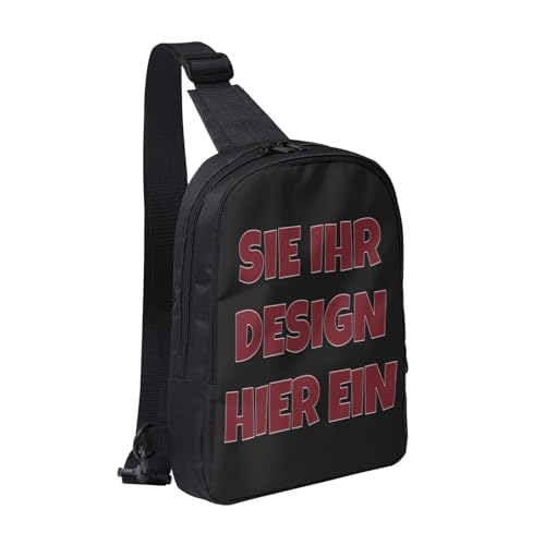 Crossbody bag personalisierte umhängetasche herren Sling Bag bedrucken brusttasche drucken Sie irgendeine Ihrer Design Foto Text mini Schultertasche selbst gestalten geschenk Vielseitiger Rucksack von Generic