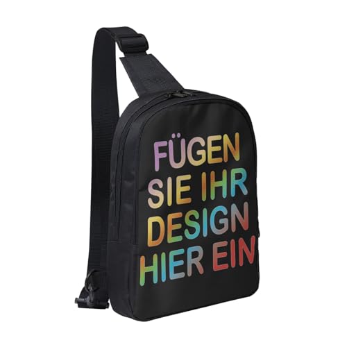 Crossbody bag personalisierte umhängetasche herren Sling Bag bedrucken brusttasche drucken Sie irgendeine Ihrer Design Foto Text mini Schultertasche selbst gestalten geschenk Vielseitiger Rucksack von Generic