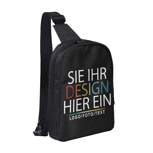 Crossbody bag personalisierte umhängetasche herren Sling Bag bedrucken brusttasche drucken Sie irgendeine Ihrer Design Foto Text mini Schultertasche selbst gestalten geschenk Vielseitiger Rucksack von Generic