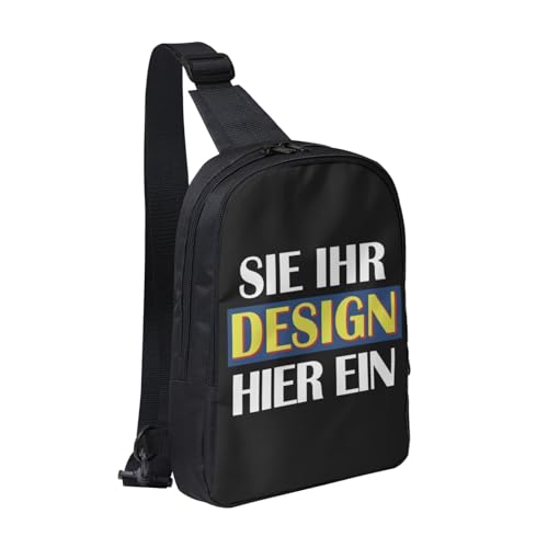 Crossbody bag personalisierte umhängetasche herren Sling Bag bedrucken brusttasche drucken Sie irgendeine Ihrer Design Foto Text mini Schultertasche selbst gestalten geschenk Vielseitiger Rucksack von Generic