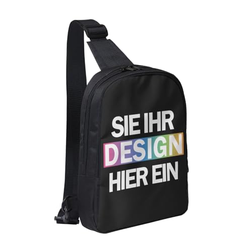 Crossbody bag personalisierte umhängetasche herren Sling Bag bedrucken brusttasche drucken Sie irgendeine Ihrer Design Foto Text mini Schultertasche selbst gestalten geschenk Vielseitiger Rucksack von Generic