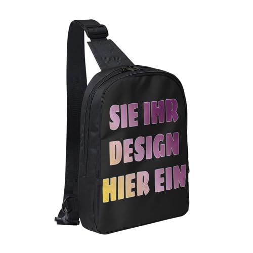 Crossbody bag personalisierte umhängetasche herren Sling Bag bedrucken brusttasche drucken Sie irgendeine Ihrer Design Foto Text mini Schultertasche selbst gestalten geschenk Vielseitiger Rucksack von Generic