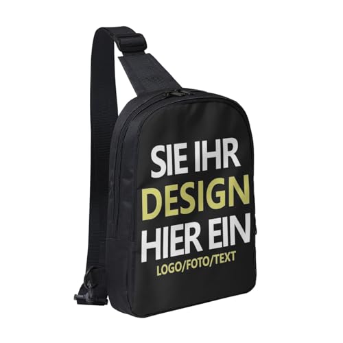 Crossbody bag personalisierte umhängetasche herren Sling Bag bedrucken brusttasche drucken Sie irgendeine Ihrer Design Foto Text mini Schultertasche selbst gestalten geschenk Vielseitiger Rucksack von Generic
