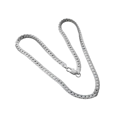 Cuban Link Halskette | Pferdepeitsche Kette für Männer | Mode Pferdepeitsche Halskette 925 Silber Chunky Chain Halskette Panzerkette für Männer Party Straßenkette, Refer to description, Siehe von Generic