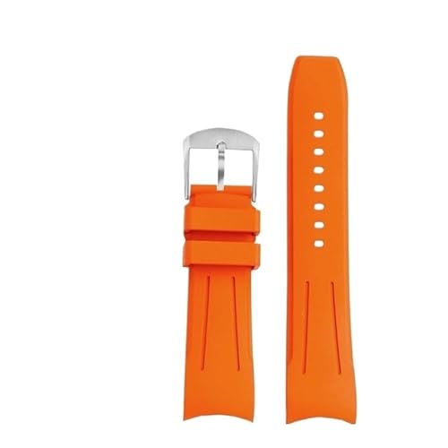 Curved End FMK Strap Für Mido Multiport M049 M049 526 Armband VITON Armband(Orange Steel) von Generic