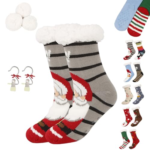 Cute Animal Ultra-Thick Slipper Home Socks, Women Non Slip Soft Cozy Christmas Fuzzy Slipper Socks for Indoor Floor (B) von Generic