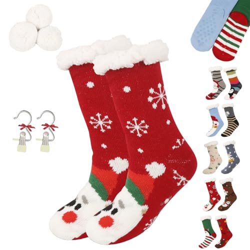 Cute Animal Ultra-Thick Slipper Home Socks, Women Non Slip Soft Cozy Christmas Fuzzy Slipper Socks for Indoor Floor (I) von Generic